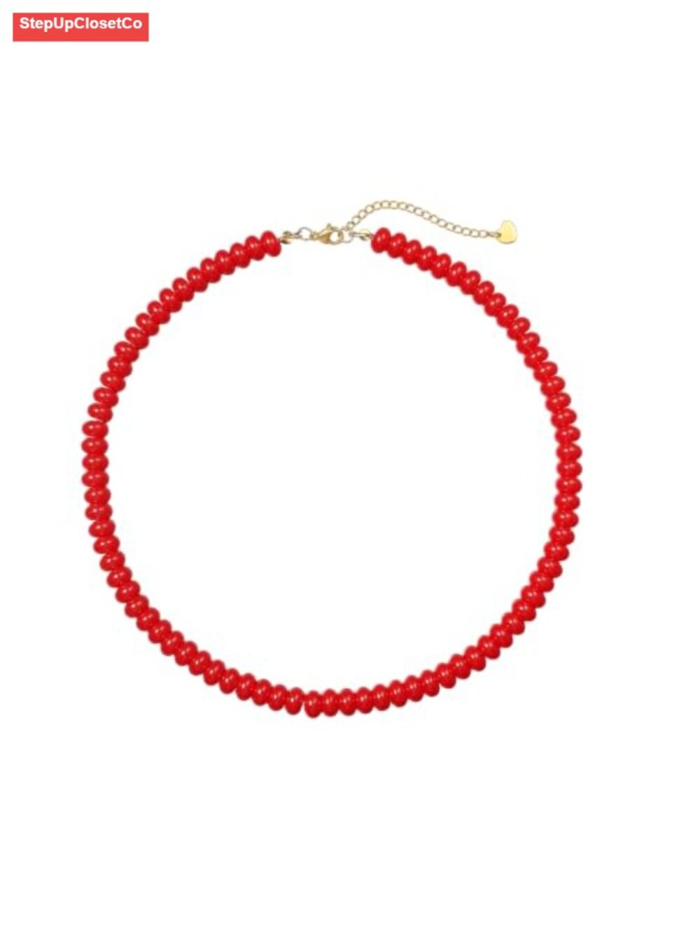 Handmade Red Beaded Choker Necklace for Women, Bohemian Natural Stone Gemstone